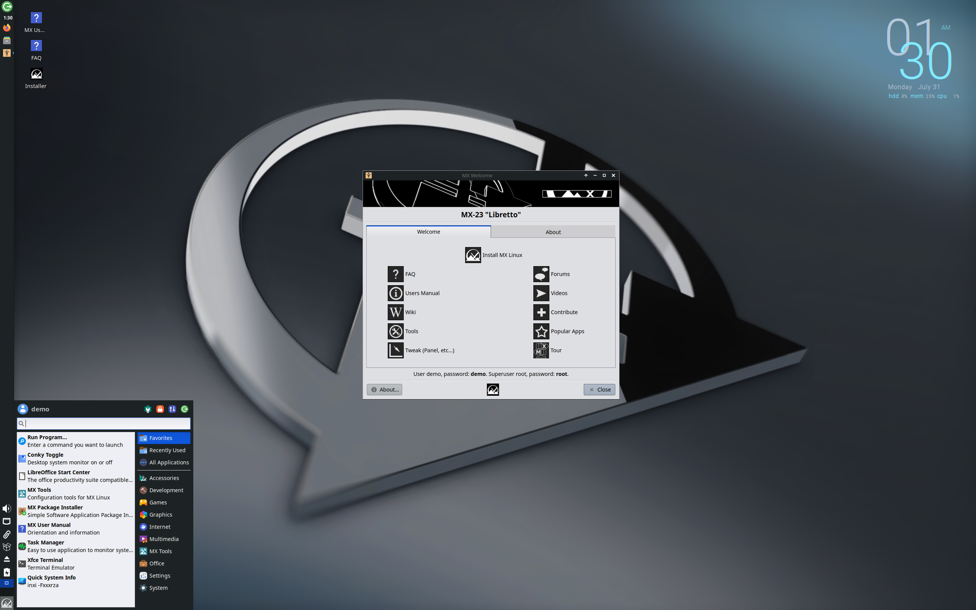 MX Linux Desktop Screenshot