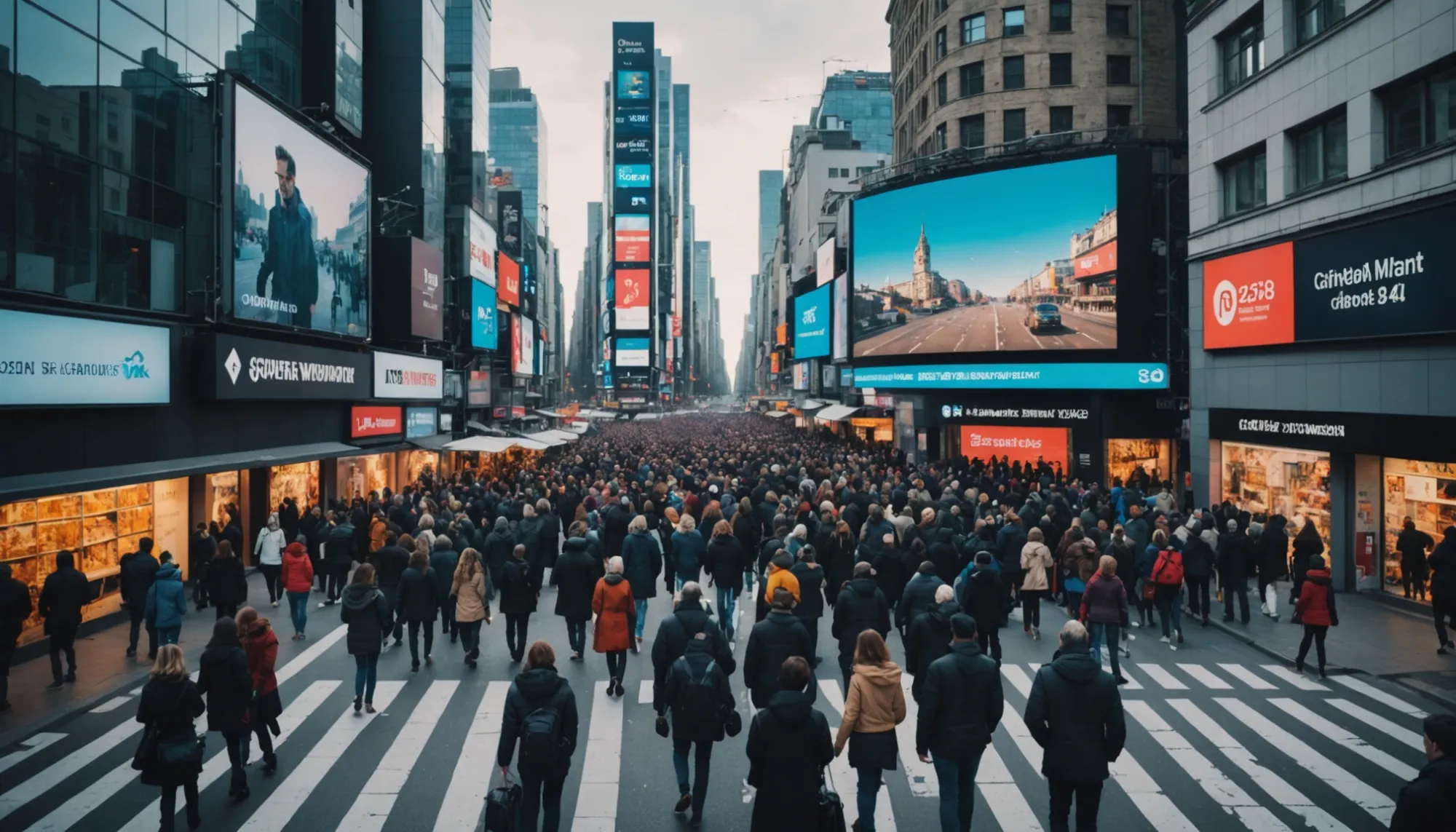 A vibrant urban street representing the complexities of digital information flow.