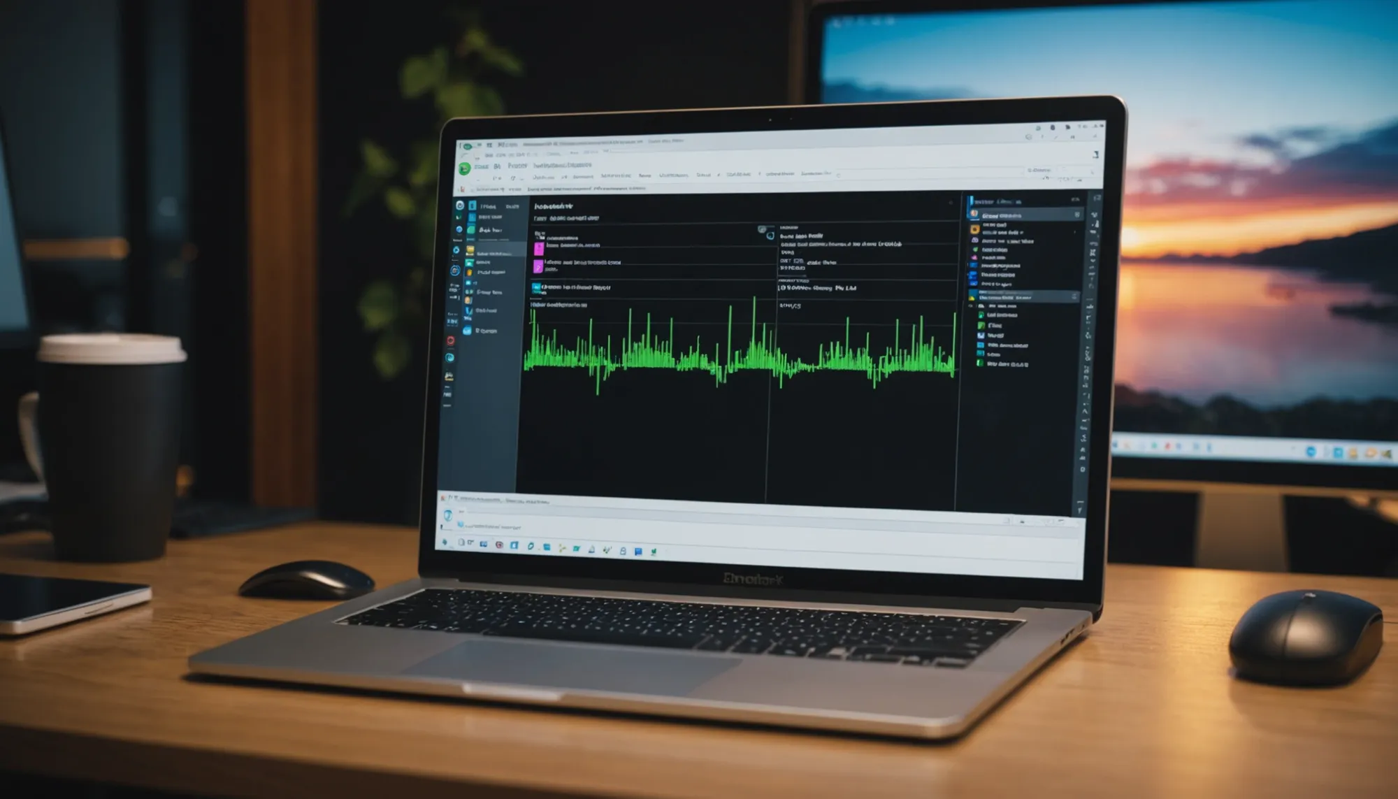 Close-up view of a computer screen displaying Task Manager